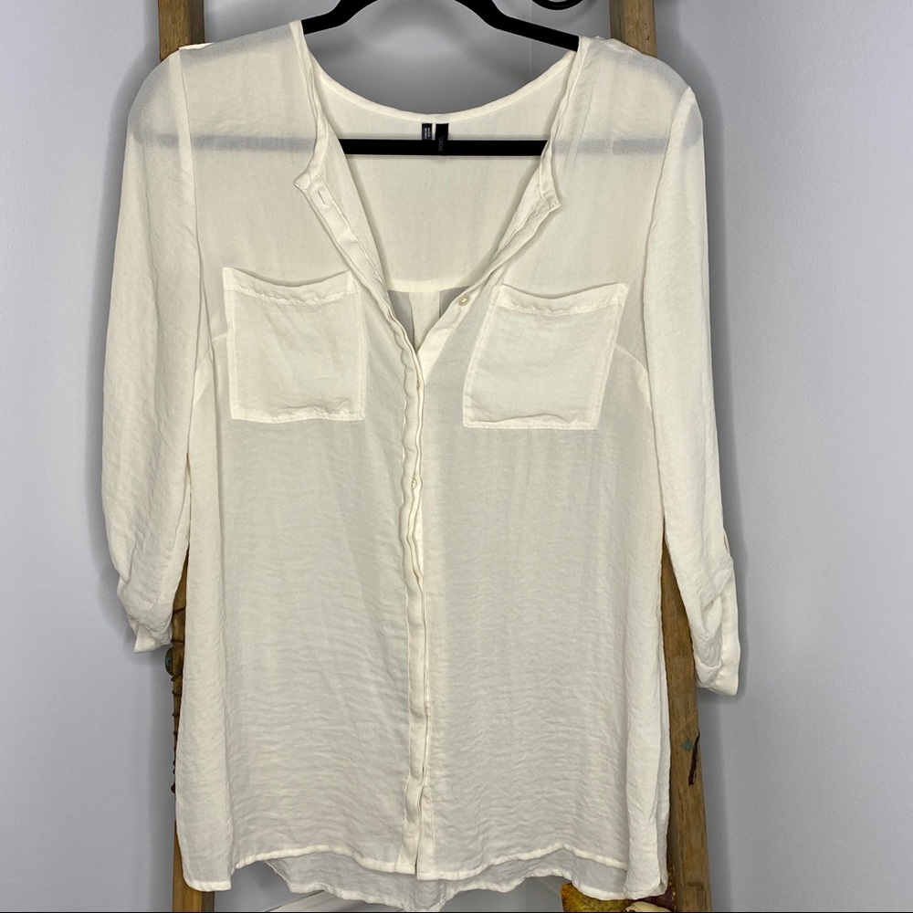 Ivory Button Down Blouse